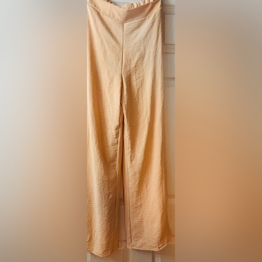 SAINTS Peach Wide-Leg High-Rise Pants